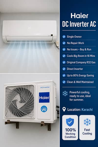 *Haier DC Inverter AC – Original R32 Gas – No Repair Work*