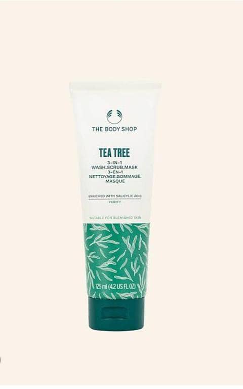 The Body Shop Tea Tree 3 in 1 Wash, Scrub, Mask - 125 ml