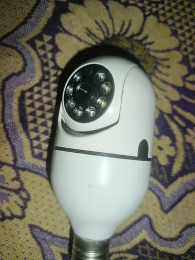 Smart WiFi Panorama Bulb Camera – Human Detection & Rotatable (Urgent