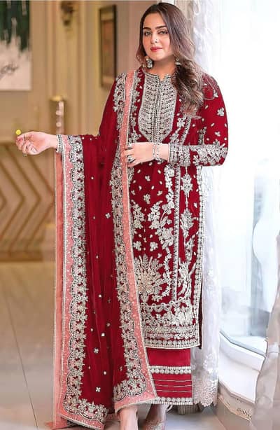Aneela's Lawn 3Pc Fancy Embroidery Dresss