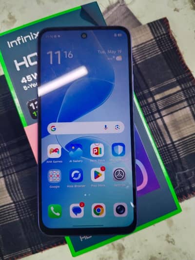 Infinix hot 60i 6/128 condition 10/9 box charger available all ok