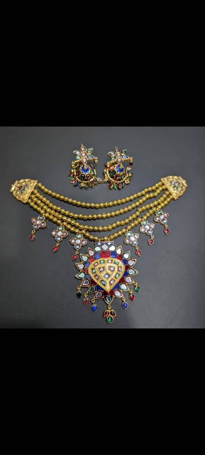 pakistani thappa kundan jewellery copy of the hood Mitha Jewellery