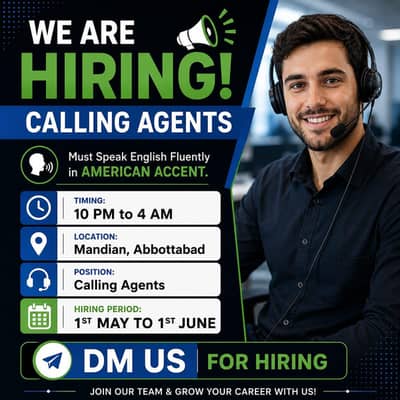Hiring Calling Agents – Mandian Abbottabad