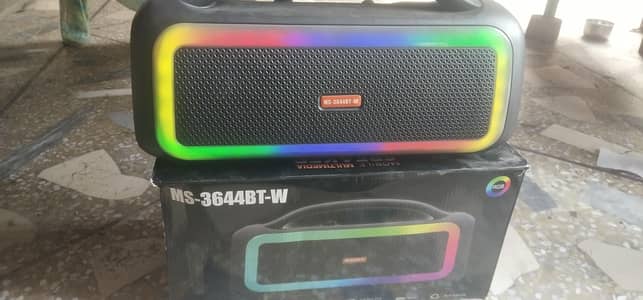 Portable Bluetooth Wireless Speaker With Wireless Mic & RGB Lights
