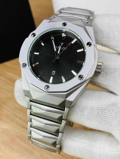 HB Model Diamond Cut | Texture Chain Hublot Premium Watch(Black)