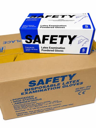 DISPOSABLE LATEX EXAMINATION GLOVES 100 pcs