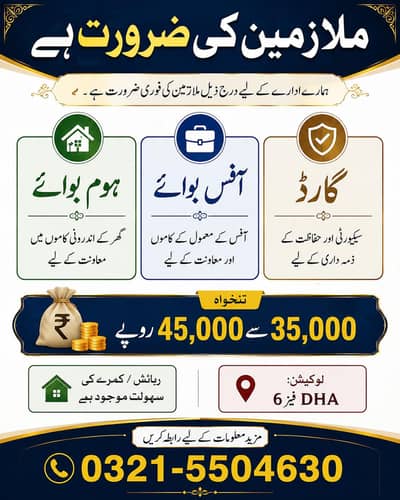 driver, office boy, security guard required