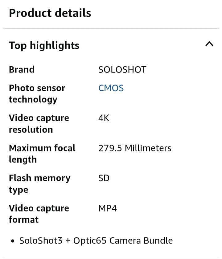SOLOSHOT Camera 4k HD 6