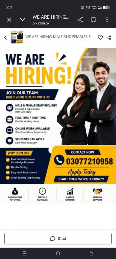 ONLINE WORK AVAILABLE MALE AND FEMALES STAFF REQUIRED