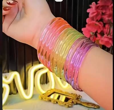 Glossy Glass Jelly bangles for women delivery all over Pakistan