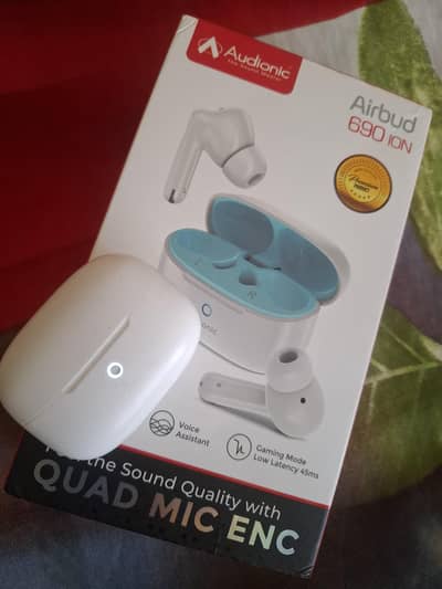 Audionic Airbud 690 ION Wireless Earbuds – Quad Mic ENC | Gaming Mode