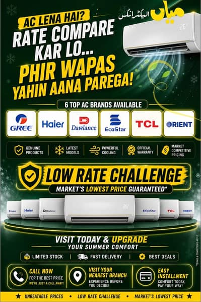 Haier Tcl Oreint Eco Star Dawlance &Gree