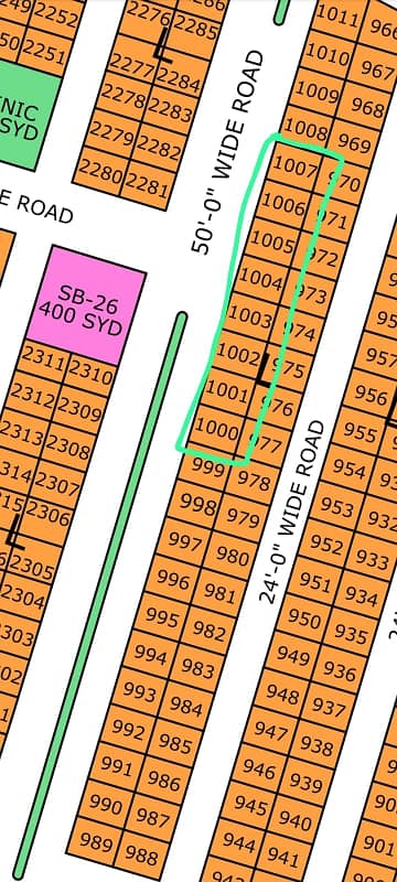 Gold Block 50 Feet Road facing