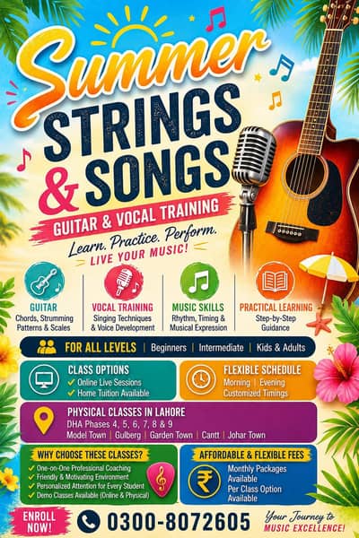 Guitar and vocal classes (home tuition /online)