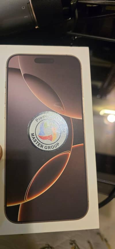 Box pack phone 256GB desert Titanium colour