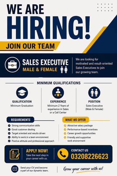 Experienced Sales Executive Required
