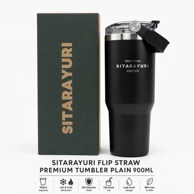 SITARAYURI FLIP STRAW PREMIUM TUMBLER PLAIN 900ML