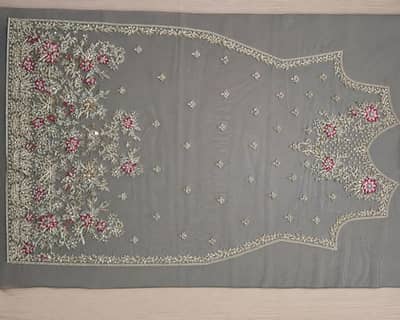 "Elegant Gold Embroidery Fabric - Shaikh Bridal collection