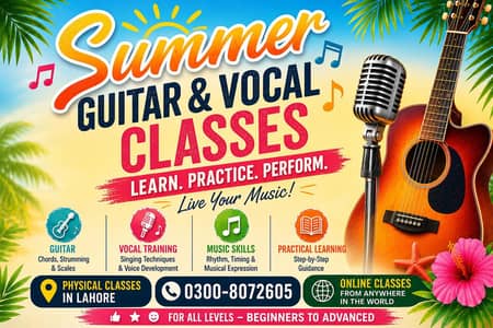 Guitar and vocal classes (Home tuition /online classes)