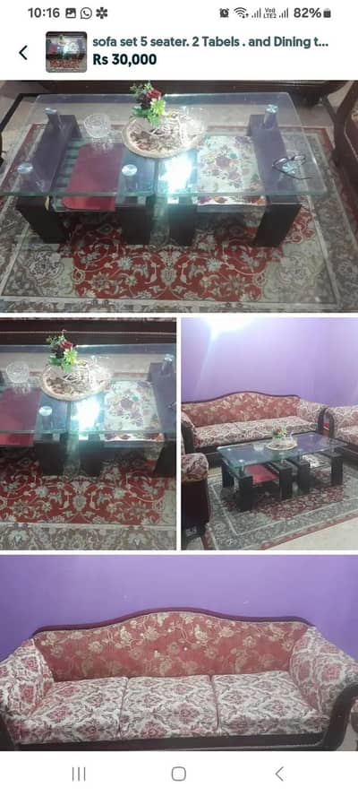 sofa set 5 seater+dining tables+ Tables