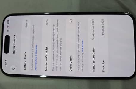 Iphone 15 Pro. PTA Approved. 99 % battery Health 10/10 Condition