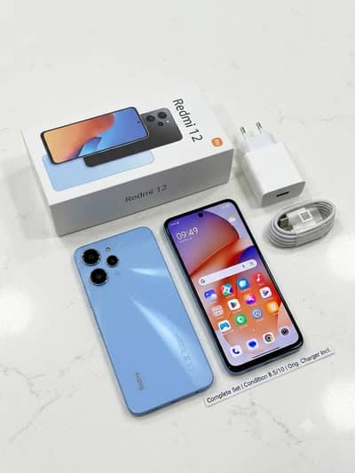 Xiaomi Redmi 12 (Sky Blue) | Box + Original Charger | 8/128