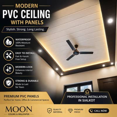 Modern PVC Ceiling With Panels | LED Ceiling Designs |