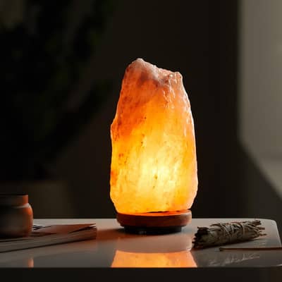 Premium Khewra Himalayan Pink Salt Lamp Wooden Base 12-15KG