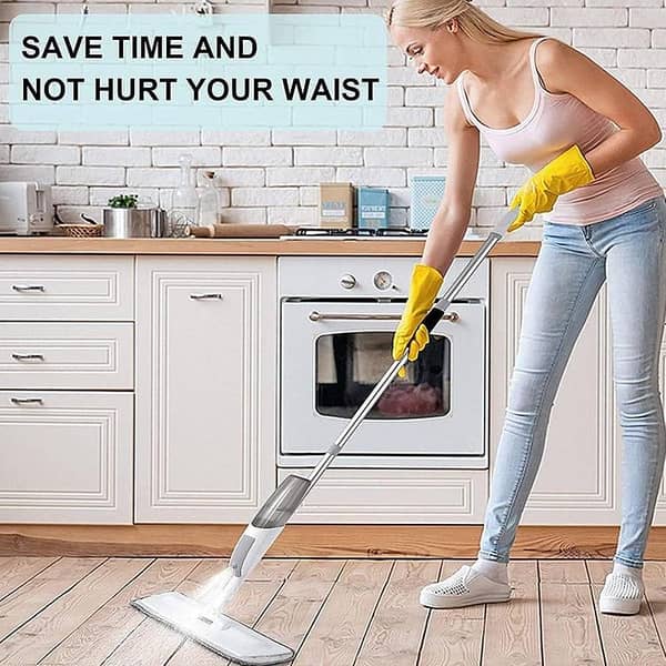 Durable Flat Spray Mop with Comfortable Grip Handle – Refillable Water Bottle & Reusable Pad – Perfect for Quick, Streak-Free Home Cleaning