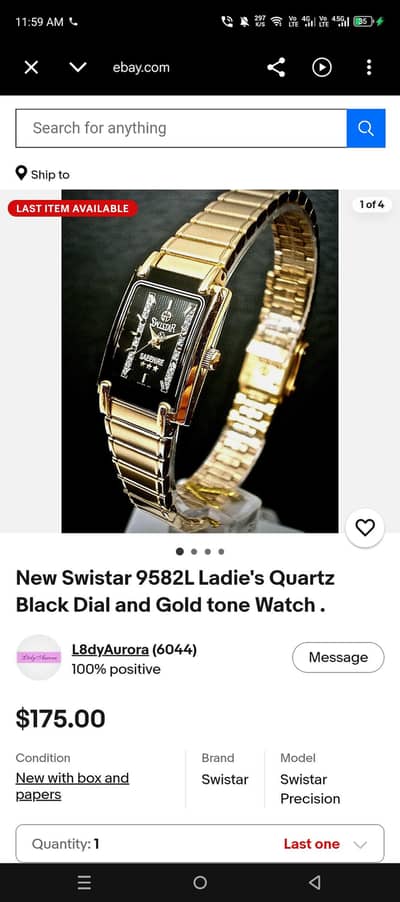 swister original new watch for sale  23k gold