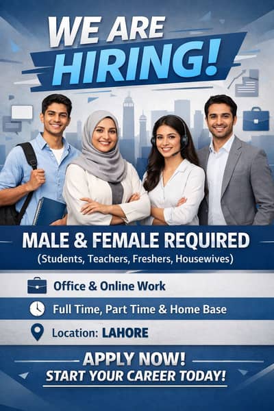 We are Hiring Male and female for work
