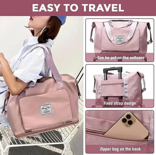 High Quality 2 in 1 Folding Travel Bag Shoulder Bag  Large Capacity Travel Lightweight Waterproof Carry on Luggage Bags with Fixed Strap, Dry and Wet Separation Fordable Travel Duffel Bag for Weekender Overnight Sports Gym Bag Cloth Bag Shoulder Bag