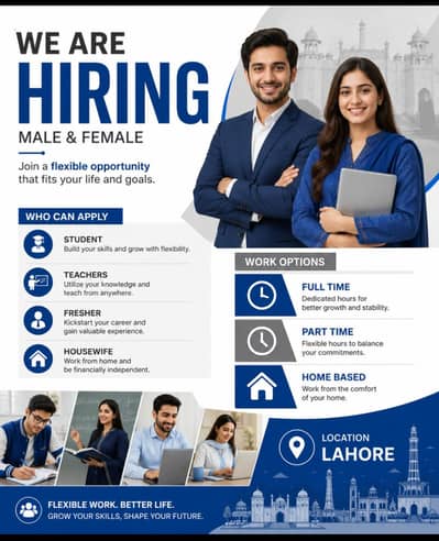 We are hiring male and female for work