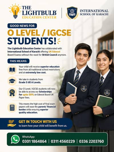 O Level / IGCSE Admission Open – UK Edexcel Board Karachi