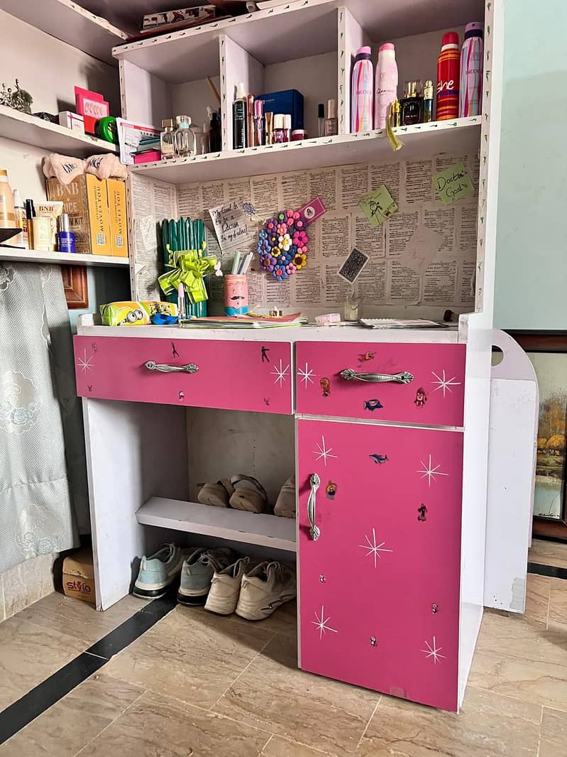 bunk bed with study table and wardrobe 3