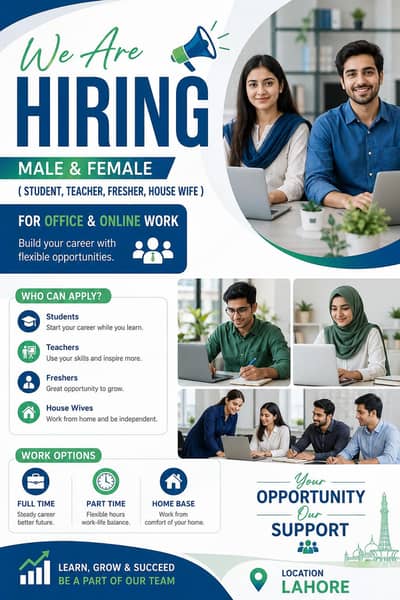 We are Hiring male and female for work