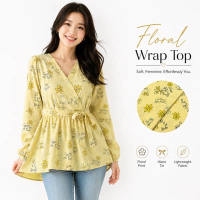 Floral Wrap Top