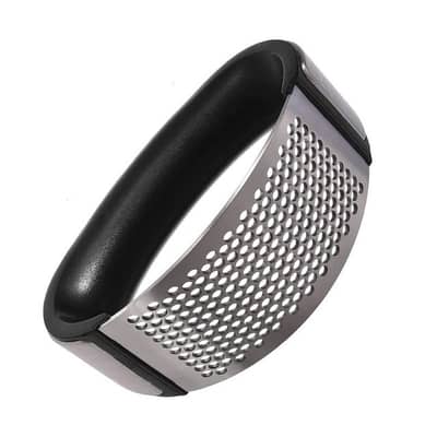 Manual Garlic Press Rocker with Handle – Stainless Steel Garlic Crushe
