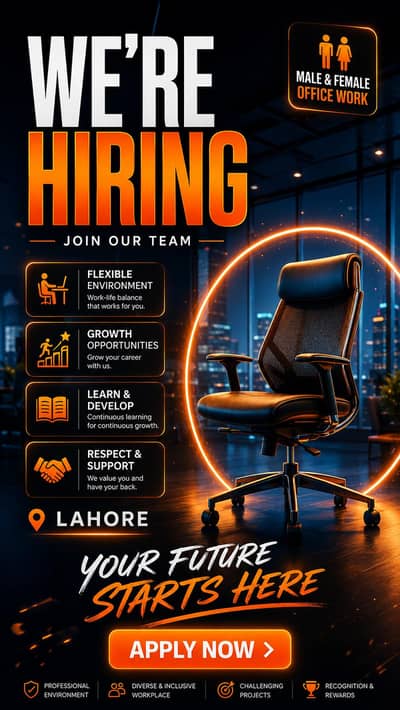 we are hiring Male and female for work!!!