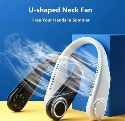 U-Shaped Neck Fan for Men Women Black White