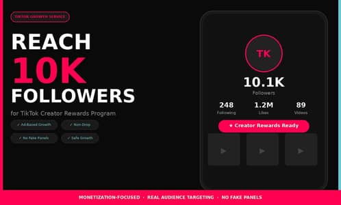 Tiktok 10k Followers for monetization Available