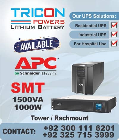 APC UPS 650VA, 750VA,1000VA,1500VA,2000VA,2.2KVA,3KVA,5KVA,6KVA,10KVA