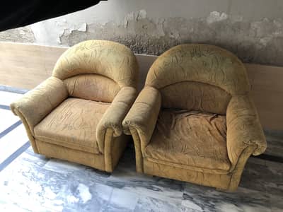 2 single seater sofas