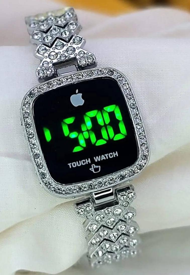 Beautiful Golden Touch Screen LED Watch For Girls - Brand New" 1
