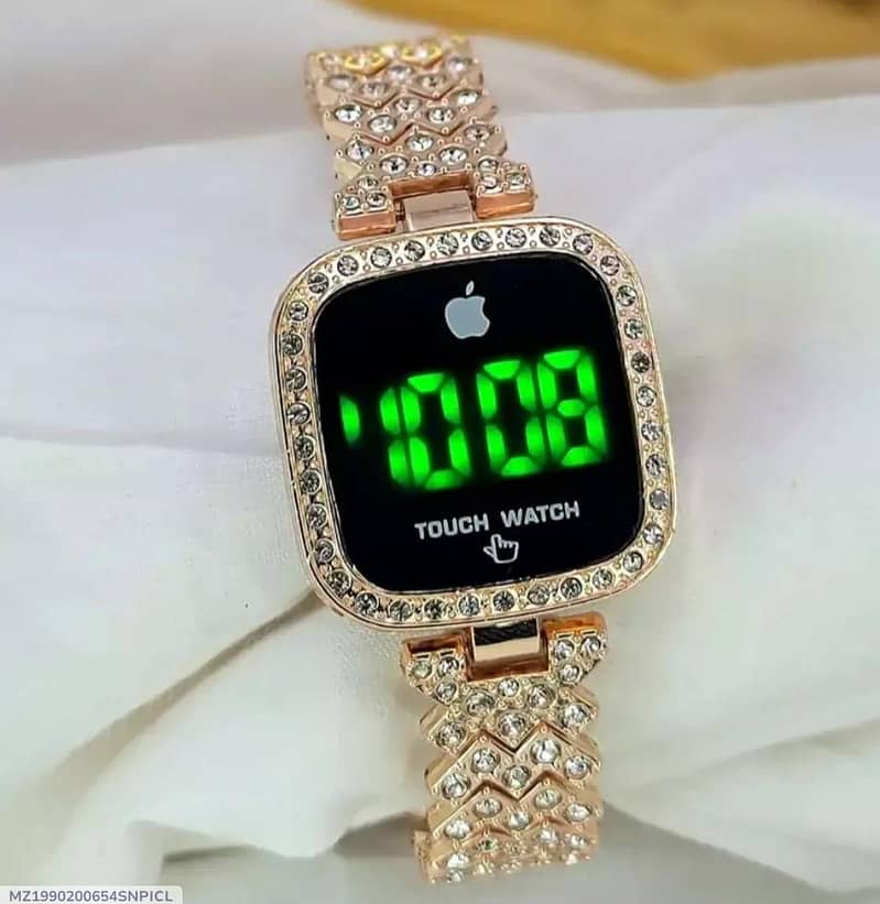 Beautiful Golden Touch Screen LED Watch For Girls - Brand New" 2