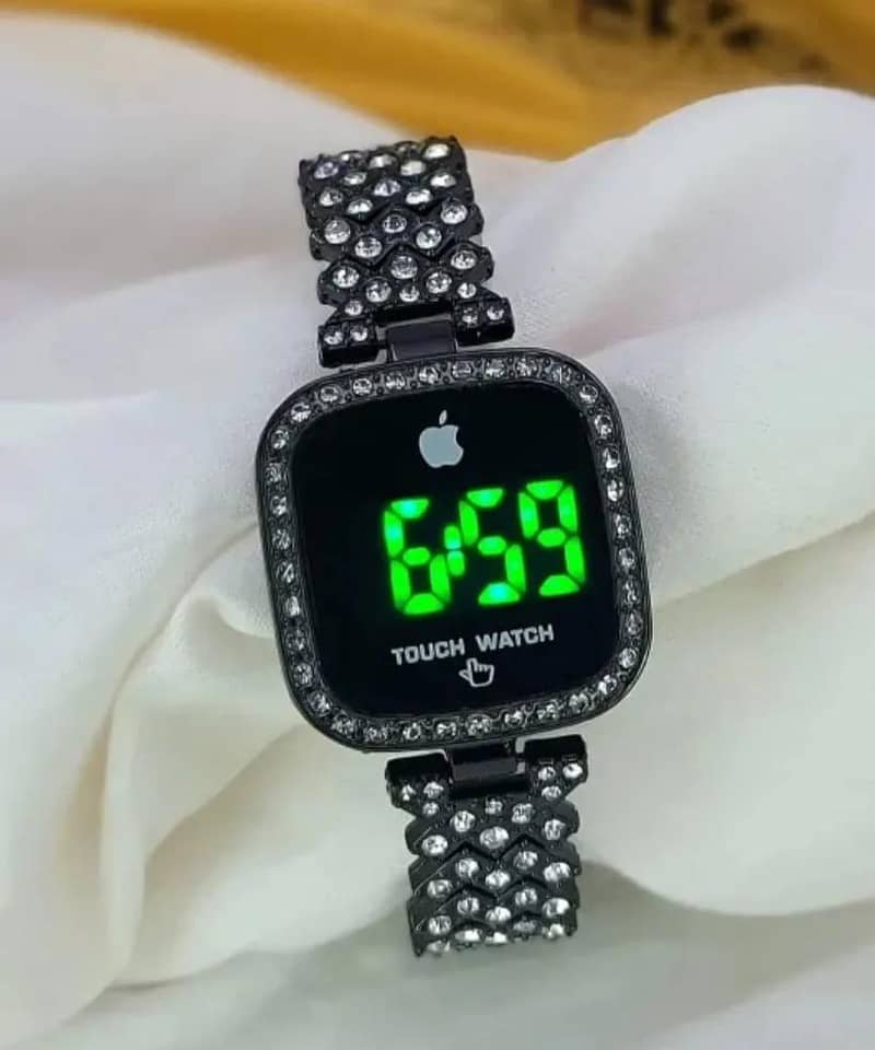 Beautiful Golden Touch Screen LED Watch For Girls - Brand New" 3