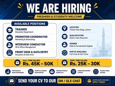 Freshers And Matric Pass Students Are Allowed