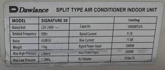 Dawlance 1.5Ton Split AC 1