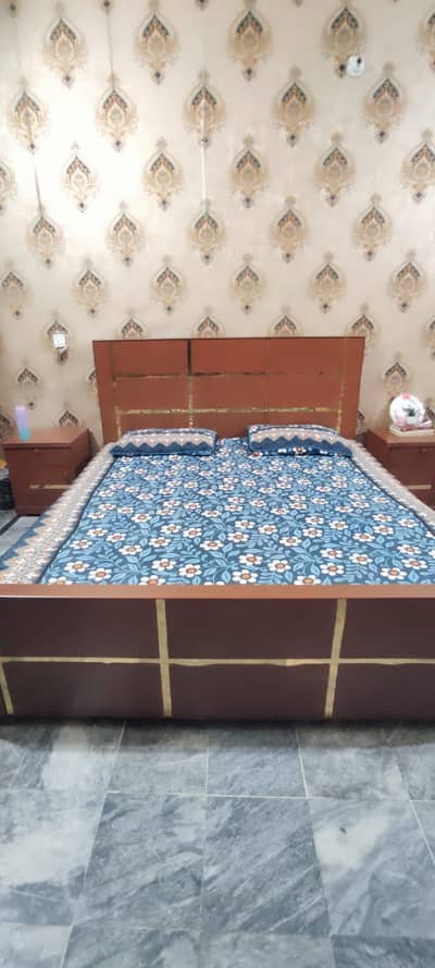 Bed Set with MoltyFoam Mattress & Side Tables for Sale