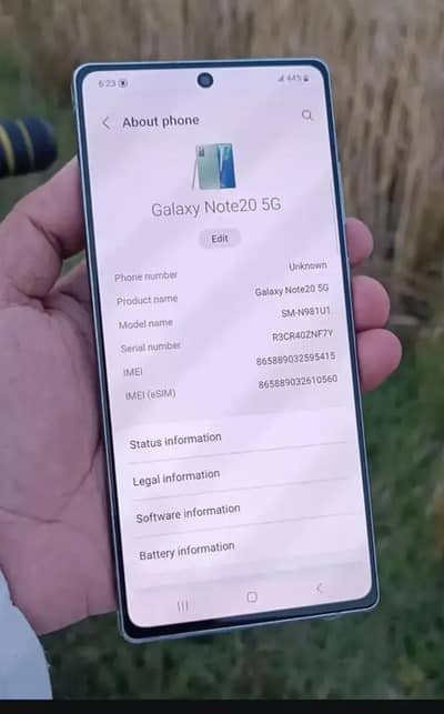 Sumsung Note 20 5G